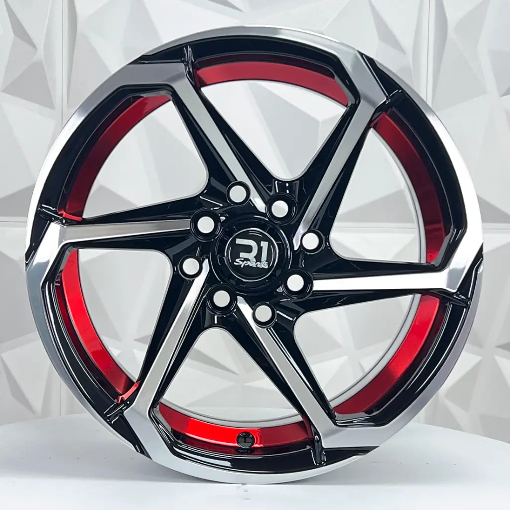 RIN 14X7 4-100/114.3 R1 SPORT 2021 BLACK MACHINE RED LINE ET0 CB73.1 