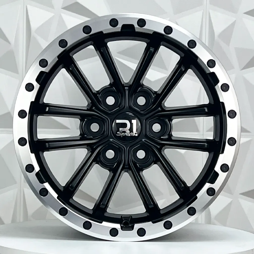 RIN 17X8.5 6-135 R1 SPORT R1790 MATE BLACK MI+BLACK RIVETS* ET30 CB87.1