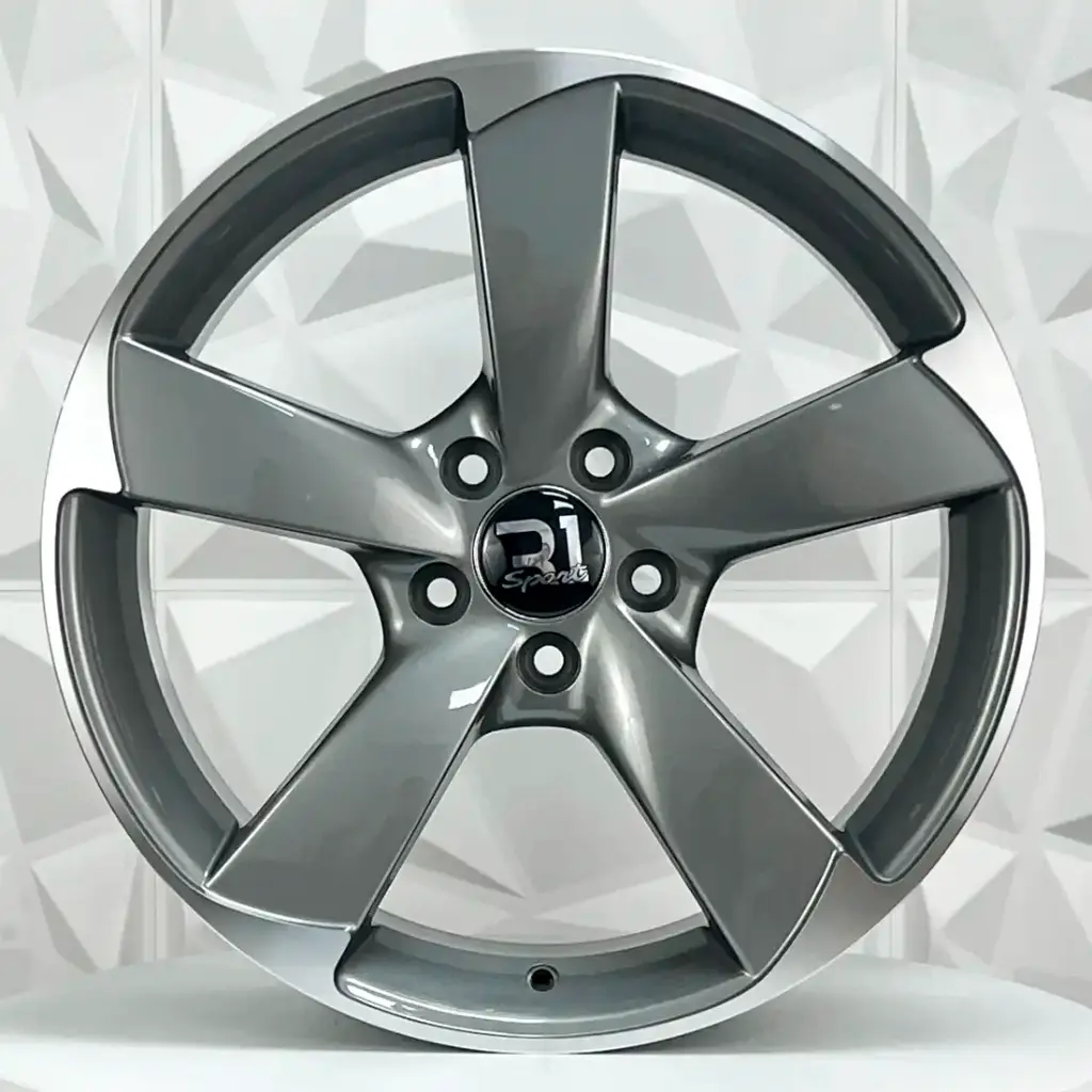RIN 18X8 5-112 R1 SPORT 5069 GUNMETAL MACHINE LIP ET45 CB66.6