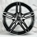 RIN 19X8 5-112 R1 SPORT A036 BLACK MACHINE FACE ET38 CB66.6