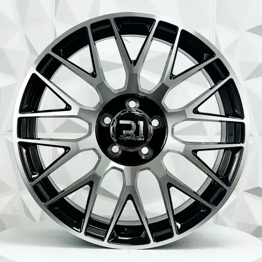 [191509F] RIN 19X8.5 5-112 R1 SPORT XF013 MACHINE BLACK ET43 CB66.45